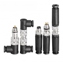 Cloweit M8 Sensor Connector Waterproof Male&Female Plug Straight Angle Screw Threaded Coupling 3pin 4p Panel Mount Flange Socket