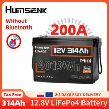 Humsienk LiFePO4 batería 12V 314AH 200A tamaño Mini batería recargable ciclo profundo perfecto para el hogar/fuente de alimentación al aire libre