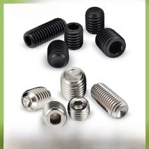 10 - 100pcs DIN916 304 Stainless Steel Grade 12.9 Carbon Steel Hex Socket Set Screws Grub Screw Bolt M1.6 M2 M2.5 M3 M4 M5 M6 M8