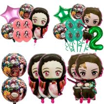 Demon Kit Slayer Latex Balloons Kamado Tanjirou Nezuko Figure 32'' Foil Balloon Decoration Party Supplies Kids Birthday Gift Toy