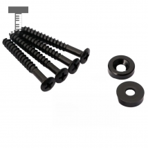 Tooyful Set of 4 Steel Joint Bushings Bolts Screws for Guitar Bass Neck Plate Black