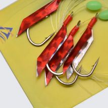 JYJ 5bags Flasher rig Sabiki lures 4 arms Fishing rigs Fishing hook set Fishing tackle,sea snapper rig herring hook