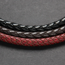 HMSFELY Red Black Braided Leather Cord Findings Bracelets Accessories 8mm Genuine Leather Rope For DIY Bracelet Jewelry Making