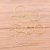 10pcs Circles Charm Gold Color Stainless Steel Pendant Open Bezels Hollow Pressed Resin Frame Mold Bezel DIY Jewelry Making