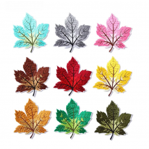 MAXSIN FUN 10PCS Cute Small Maple Leaf Patches Iron On Applique Chinese Style Embroidery Stickers Cloth DIY Decals Decorative
