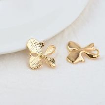 (832)10PCS 15.4x15.5MM 24K Gold Color Plated Brass Flower Charms Pendants High Quality Diy Jewelry Findings Earrings Accessories
