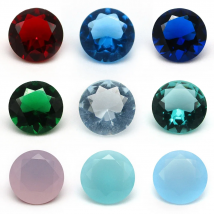 50pcs/lot 3.0~12mm Various Color Loose Glass Stone Round Brilliant Cut Glass Synthetic Gems Stone For Jewelry