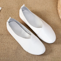 2022 Genuine Leather Flat Shoes Woman Hand-sewn Leather Loafers Cowhide Flexible Spring Casual Shoes Women Flats Women Shoes