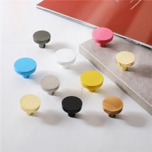 KAK Gold Cabinet Knobs Black Kitchen Handles Zinc Alloy Colorful Furniture Knobs for Kids Room 30mm Cupboard Door Pulls Hardware