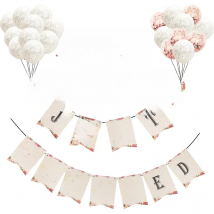 10pcs 12inch White Just Married Latex Confetti Balloons For Engagement Wedding Bride To Be Bride Tribe Wedding Party Decoration