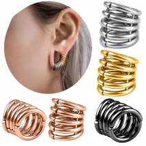Casvort Hot 00g Stacker Rings Lobe Cuff Ear Gauges Plugs Ear Tunnels Stretcher Earring  Clip on Cartilage Wedding Body Jewelry