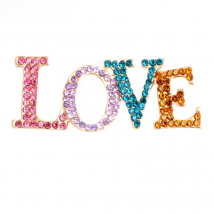 Wuli&baby Multicolor Rhinestone Love Brooches Women Men English World Love Party Office Brooch Pins Gifts
