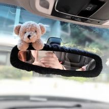 Bear Universal Car Interior Rearview Mirror Protective Cover Polyester Anti-collision Accessory for Auto Interiors Mirror
