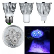 4W 5W E27 GU10 MR16 UV LED Light Bulb Ultraviolet Spotlight Lamp plant grow Light AC 85-265V /12V