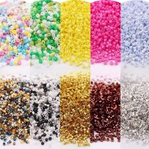 10g 1.6mm Japan Metallic Glass Beads 11/0 Uniform Solid Color Loose Spacer Seed Beads for Jewelry Making DIY Sewing Accessories