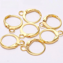 WQQCR Wholesale 925 Sterling Silver Color And Gold Hoop Lever Back Ear DIY Drop Earring 50PCS/Lot 15MM Handmade Jewelry Findings