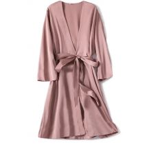 Satin Robe Female Intimate Lingerie Sleepwear Silky Bridal Wedding Gift Casual Kimono Bathrobe Gown Nightgown Sexy Nightwear