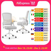 Silla de oficina ergonómica de malla con brazos abatibles, silla para juegos con cojín de respaldo medio, soporte Lumbar para el trabajo en el dormitorio en casa