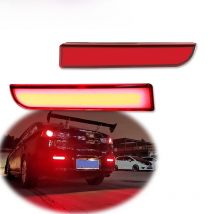 iJDM For Mitsubishi Lancer Evolution X Outlander Red LED Bumper Reflector lights Brake Tail Light w/Sequential Turn Signal 12V