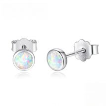 TONGZHE Blue Opal 925 Sterling Silver Korean Earrings For Women Small Stud Earrings Fashion Jewelry Gift For Girl