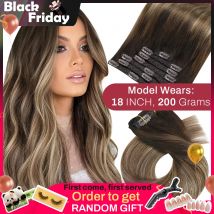 [Vendita calda] Moresoo Clip nelle estensioni dei capelli Veri capelli naturali Remy Set dritto 5 e 7 pezzi Clip brasiliana nelle estensioni dei capelli umani