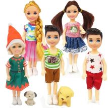 5 Inch Mini Figure Male Dolls Cutie Little Boy with Casual Female Clothing Christmas Styling Gift Toys for Girls Reborn 1/12 Bjd