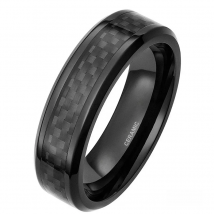 Kolmnsta 6mm 8mm Men's Black Carbon Fiber Inlay Ceramic Ring Korean Wedding Band Engagement Rings For Women Brand Couple Jewelry
