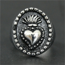 Support Drop Ship Newest Design Heart Ring 100% 316L Stainless Steel Punk Love Heart Crown Ring