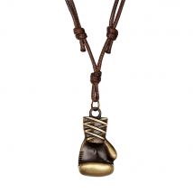 New Men's Punk Boxing Gloves Leather Necklace Length Can Be adjusted Freely Pendant Necklace Men Necklace Wholesale Colar XL-214