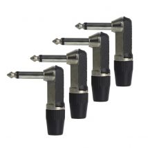 New 4PCS 1/4 inch 6.35mm Mono Jack Right Angle Male Mono Plug L-type Connector for Guitar Accessories