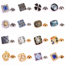 Brand new high quality enamel craft exquisite pattern crystal zircon Brooch men's Lapel Pin clothing backpack Badge