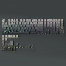 FL·ESPORTS 117/136 Key PBT Side-engraving keycaps Russia Pudding Keycap For MX Mechanical Keyboard 108 96 87 80 84 68 64 61