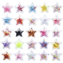 10 Pcs 37x37mm Star Transparent Qucksand Shaker Bling Sequins DIY Make Hair Clip Accessories Craft Phone Decoration,10Yc18141