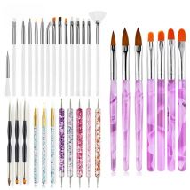 New 2025 Multiple nail art nail brush Design Tip Drawing Carving Dotting Nail Pen Builder Flat Liner Acrylic Gel Polish Manicure