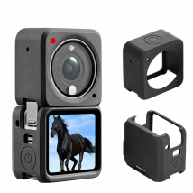 Silicone Case for DJI Action 2 Tempered Glass Screen Protector Protective Film Housing Cover for DJI OSMO Action 2 Accessories