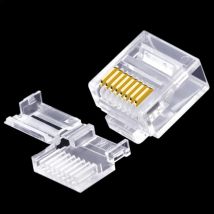 CNCOB Cat6 utp short body, two pieces, flat cable rj45 connector 8P8C modular network connector Ethernet computer plug 50pcs
