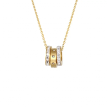 Small And Exquisite Three Zircon Circle Pendant Necklaces For Women High Quality Stainless Steel Love Necklace Birthday Gift
