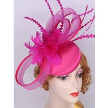 Flower Fascinators Hats Party Wedding Women Satin Pillbox Cap Elegant Ladies Church Occasion Race Millinery Feather Hair Access