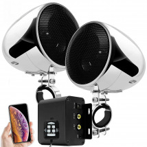 Aileap 150W Bluetooth Motorcycle Audio System with Multimedia Stereo Amplifier, 4-Inch Waterproof Speakers, FM Radio, AUX MP3