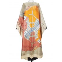 African Dresses For Women Oversize Traditional Muslim Twill Silk Abaya Kaftan Dress Bohemian Summer Printed Beach BouBou Clothes
