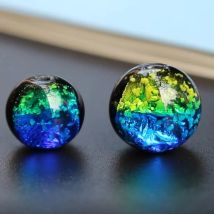 10pcs 8mm 10mm 12mm  14mm Lampwork Glass Beads Luminous Lampwork Beads Blue Green Color  for jewelry  Bracelet  Making DIY
