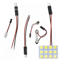 6 9 12 15 24 SMD 5050 LED Auto Panel Light Reading Dome Bulb Car Interior Roof Map Lamp T10 W5W C5W C10W Festoon 3 Adapter Base