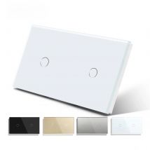 Bseed 2Gang 1Way Wall Touch Switch Double 1Gang Light Switch White Black Golden Crystal Class Panel Waterproof Switch Backlight