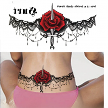 Sexy Chest Lower Back Tattoos for Women,Flower Temporary Tattoos Paper,Waterproof Tattoo Stickers