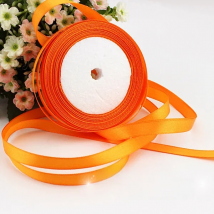 (25 yards/roll) 3/8" (10mm) Orange Red Single Face Satin Ribbon Webbing Decoration Gift Christmas Ribbons