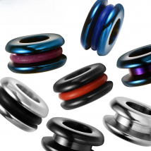 REAMOR 10pcs Black Blue Metal Stainless steel 6mm Hole Round Charm Spacer Beads for Jewelry Making DIY Bracelet Paracord Knife