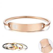 When I'm Dead Just Throw Me in The Trash Medical Alert ID Bracelets for Women Stainless Steel Elegant Personalize Cuff Bangle