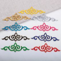 3Pcs Colorful Flower Iron on Appliques Garments Steamers Clothing Embroidery Patch Lace Fabric Sticker Patch Craft Sewing