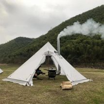 New 1-2 Person Pyramid Tent Shelter Ultralight Outdoor Camping Teepee With Snow Skirt With Chimney Hole Hiking Backpacking Tents