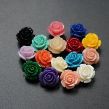 12 15mm Artificial Coral Beads  Rose Flower Bead  Multi-color for Earring Bracelet Necklace Jewelry Craft  Making DIY Accessory